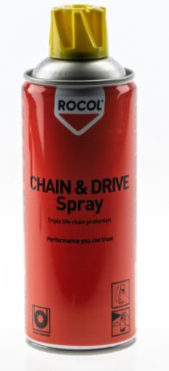 ROCOL CHAIN & DRIVE Spray链条润滑剂(rocol 22001)是一种操作灵活便捷的高性能润滑喷剂，适用于所有类型的传动链条和输送链的润滑。